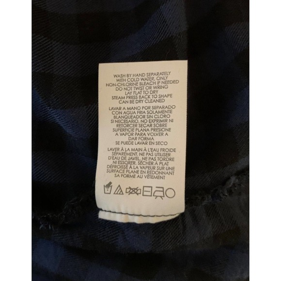 CAbi Women's M Medium Blue Black Aberdeen Shirt #3961 Buffalo Plaid Button Top - Picture 12 of 12